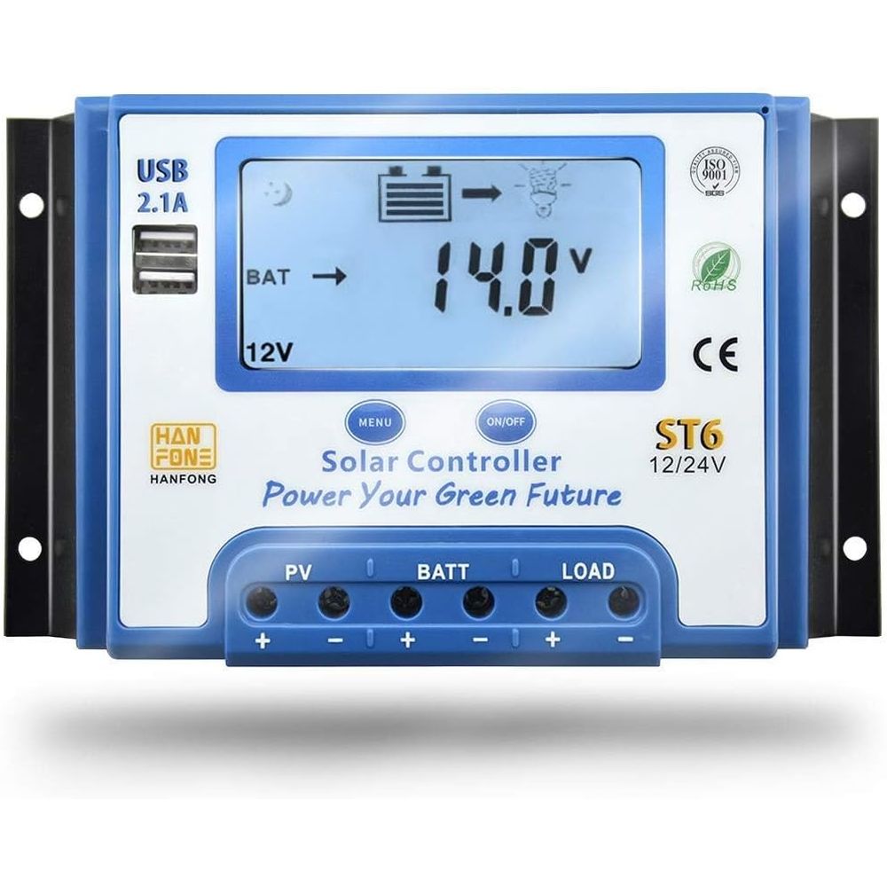 Solar Panel - Contrôleur de charge solaire 60A 12V/24V