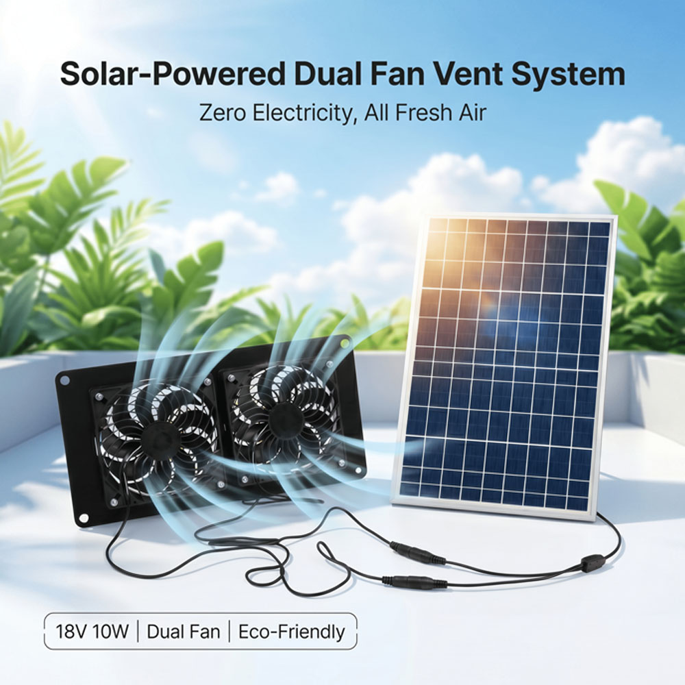 Solar Panel 200W - Kit de ventilation à double ventilateur