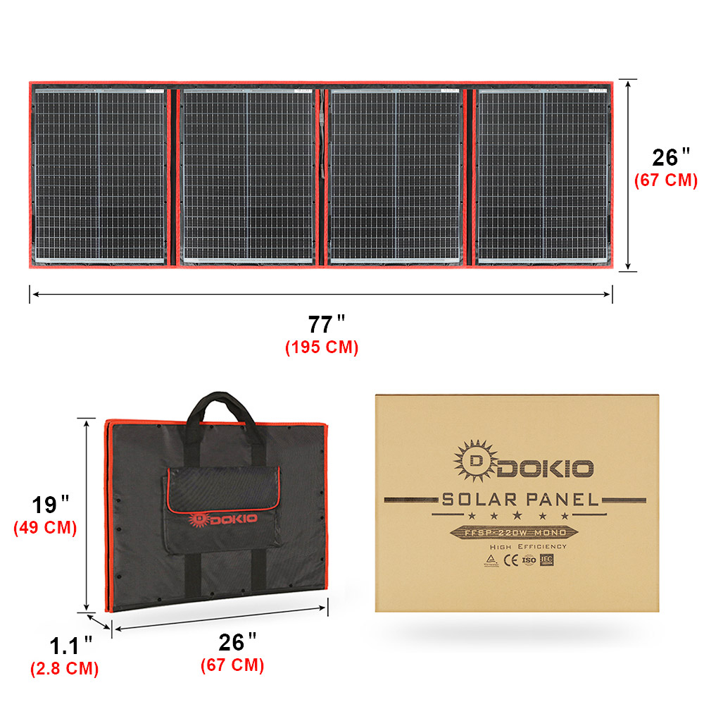 Dokio marque Flexible pliable  - Solar Panel 200W avis et prix